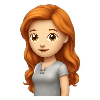 Fille rousse qui dessine sticker