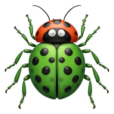  cute GREEN lady bug, 4 LEGS sticker