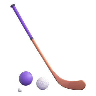 field hockey stick and ball on lush green field sticker