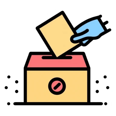 person placing ballot in a ballot box sticker