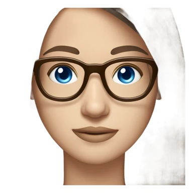 Reading brown hair blue eyes long straight brown hair glasses white skin woman glases sticker