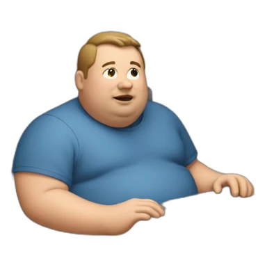 fat man using a computer sticker