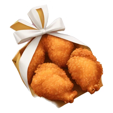 fried chicken wrapped as a present sticker