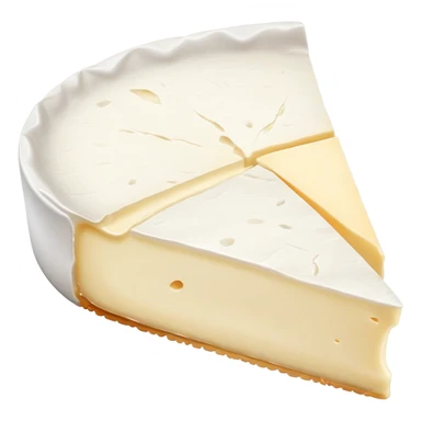cinematic-realistic-brie-cheese-emoji,-featuring-soft-ripened-cheese-with-a-delicate white rind-rendered-with-lifelike-detail-and-inviting,-natural-lighting sticker