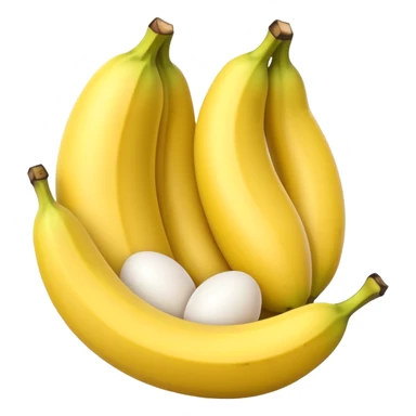 A banana standing between two eggs sticker