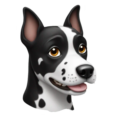 black and white spotted dog sticker