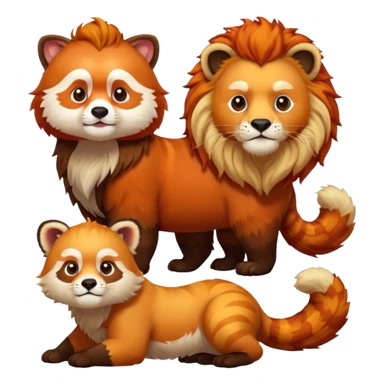 red panda lion sticker