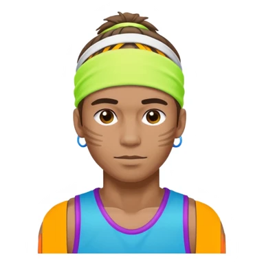 Basketball guy with neon headband sticker