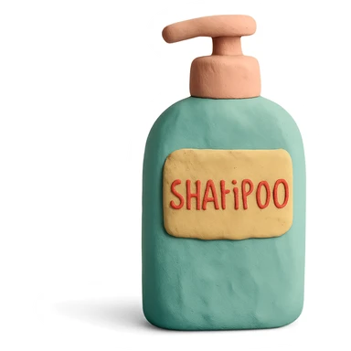 claymation style shampoo bottle, pastel colors sticker