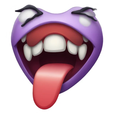 tongue emoji with vampire fangs sticker