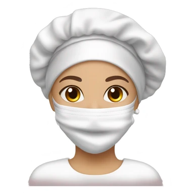 Satin bonnet white lady self care  sticker