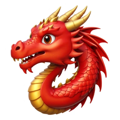 mythological dragon emoji style apple sticker