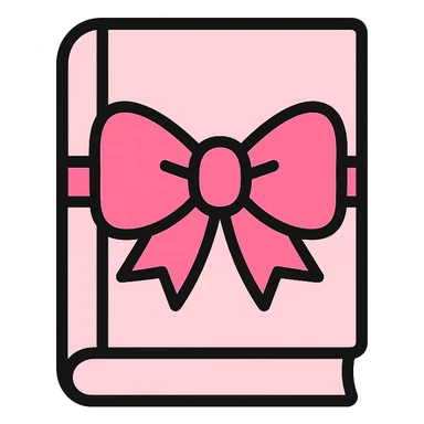light pink book with a pink bow icon sticker