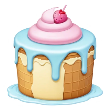 Melted kawaii pastel ice cream cake sticker