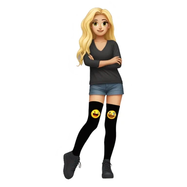 Just Plain Black over knee socks sticker