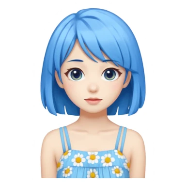 Blue Pastel Gyaru Summer Girl sticker