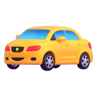elegant 3D emoji of a car with a transparent protective film, shiny and sophisticated finish sticker