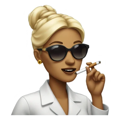 woman with sunglasses smoking  sticker