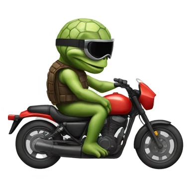 Seat turtle wearing a motorcycle helmet sticker