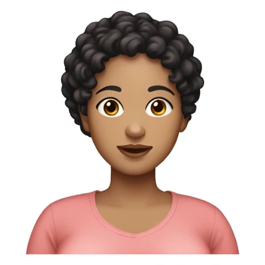 Pregnant woman with black curly short hair, light skinned wih dark brown eys sticker