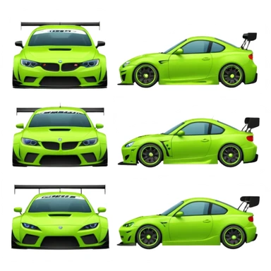 Emoji pack for R2 motorsport company, drift builds, motorsport parts, lime theme, just text sticker