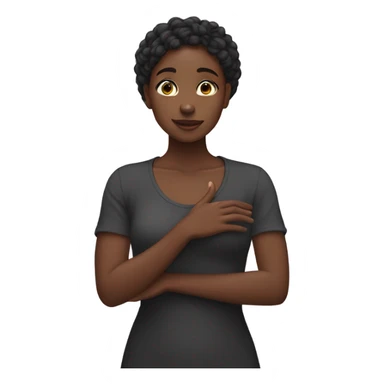 Black girl putting hand on heart sticker