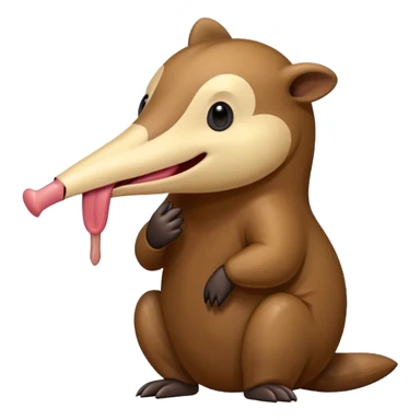 anteater sticking its tongue out sticker