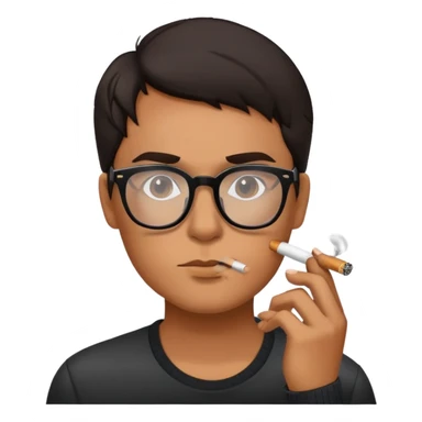 person with glasses smoking  sticker