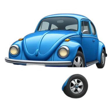 blue vw beetle sticker