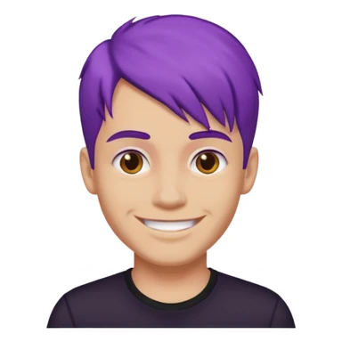 man with purple hair and black shirt sticker
