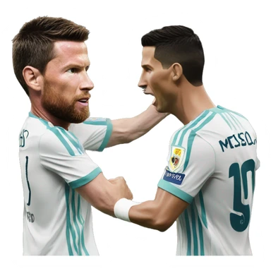Ronaldo fighting Messi sticker