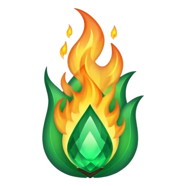 Green flame sticker