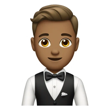 formal boys in stylish attire wedding sticker