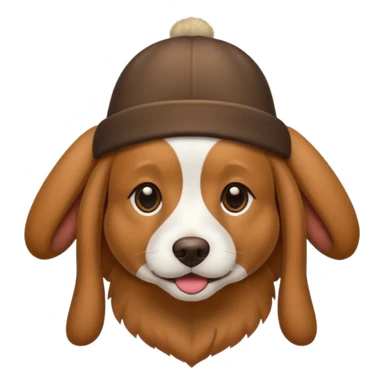 Dog with funny hat sticker
