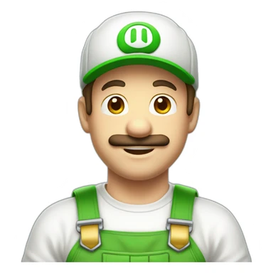 Luigi bros in white overalls And white cap sticker