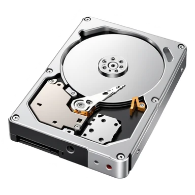hard drive storage disk with metal case and connector ports sticker