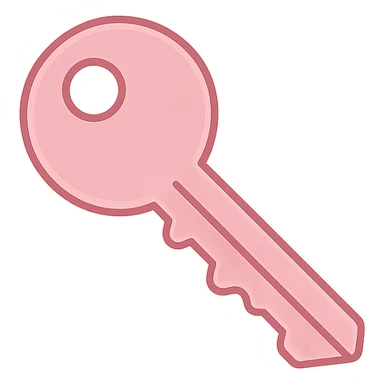 pink key, digital illustration sticker