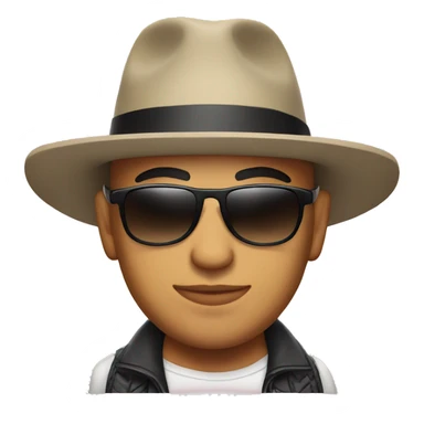 Bald Mexican young man with a hat and sunglasses looking cool sticker