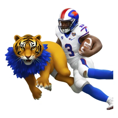 A Missouri tiger beating a Jayhawk sticker