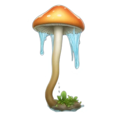 Water spewing from mushroom sticker