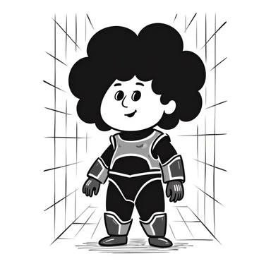 Cabbage Patch Kid in Tron-inspired armor, 80's retro sci-fi, digital grid background sticker