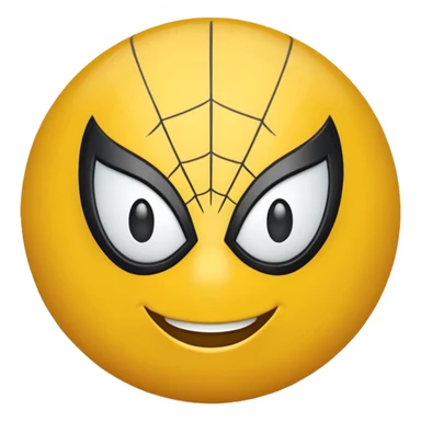 create a yellow emoji of spiderman. style old emoji sticker