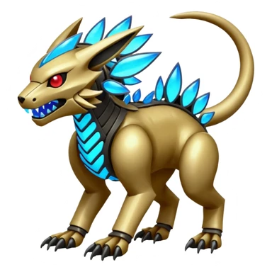 Futuristic WickerBeast-Vernid-Protogen-Fakémon-Pokémon-creature-fusion (full body) sticker
