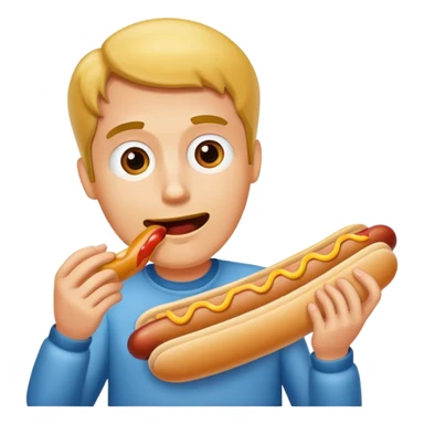 man eating a hot dog sticker