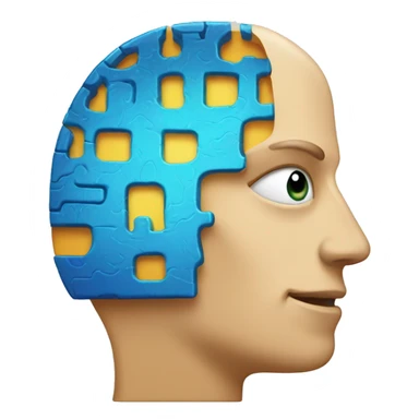 a brain half human, half a computer chip sticker
