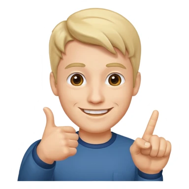 man pointing sticker