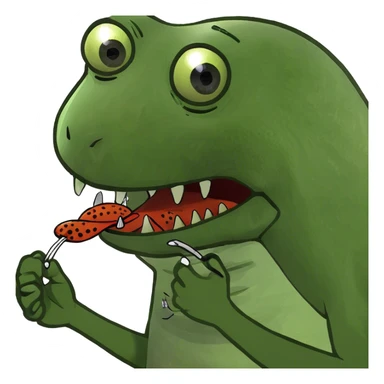 Alien dog eating flies sticker