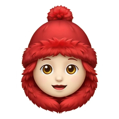 red fluffy hat sticker