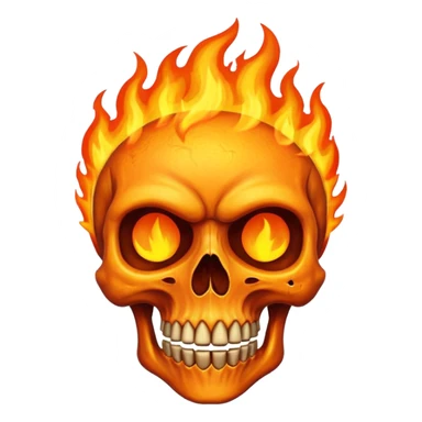 flaming skull sticker