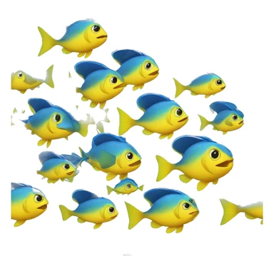 dori the fish, blue with yellow fins sticker